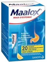 Maalox Maux D'estomac, Suspension Buvable Citron 20 Sachets à BIGANOS